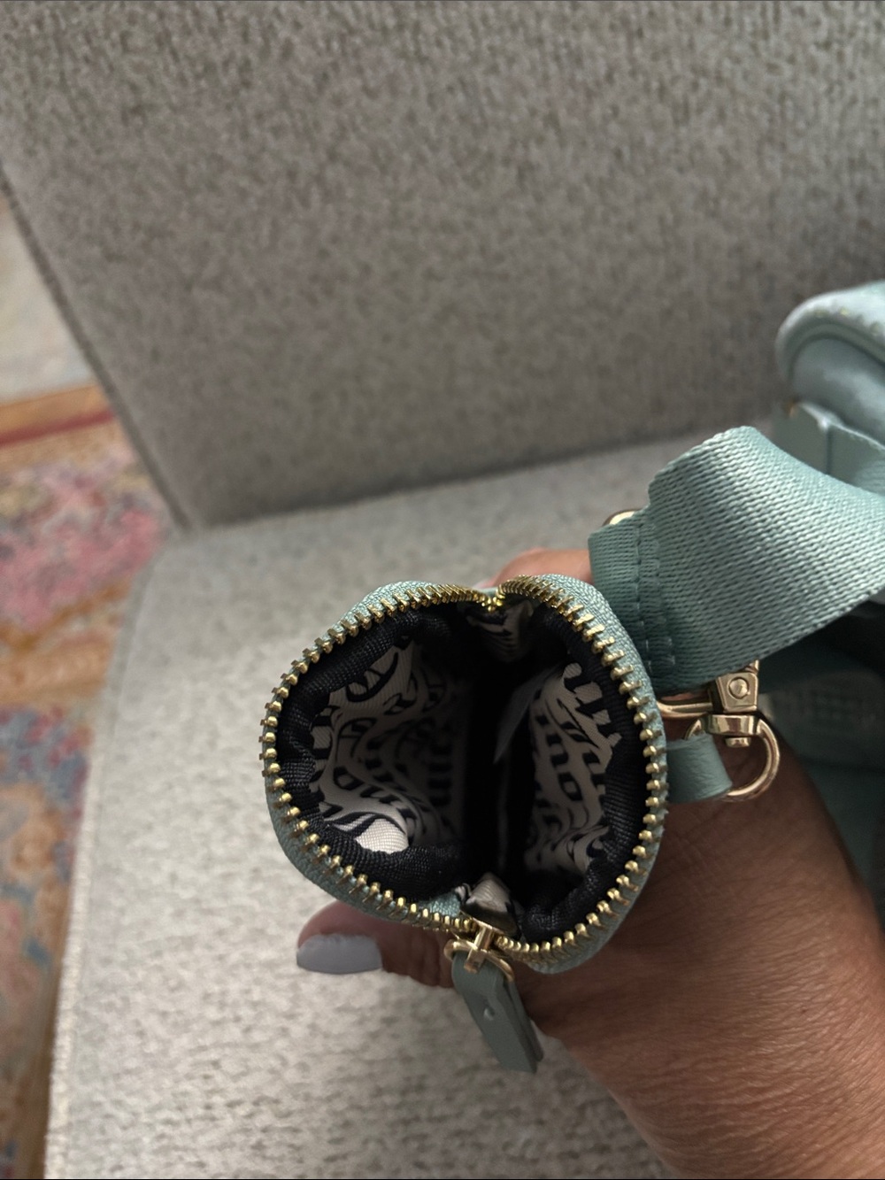 Juicy Couture Let it Shine Cool Blue Green Rhinestone Satchel - Picture 10 of 14